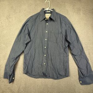 Abercrombie Fitch Mens XL Blue White Stripe Muscle Fit Button Up Shirt‎